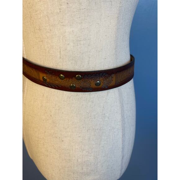 Harley Davidson Studded Embossed Genuine Leather Belt Size 30 - Picture 6 of 6